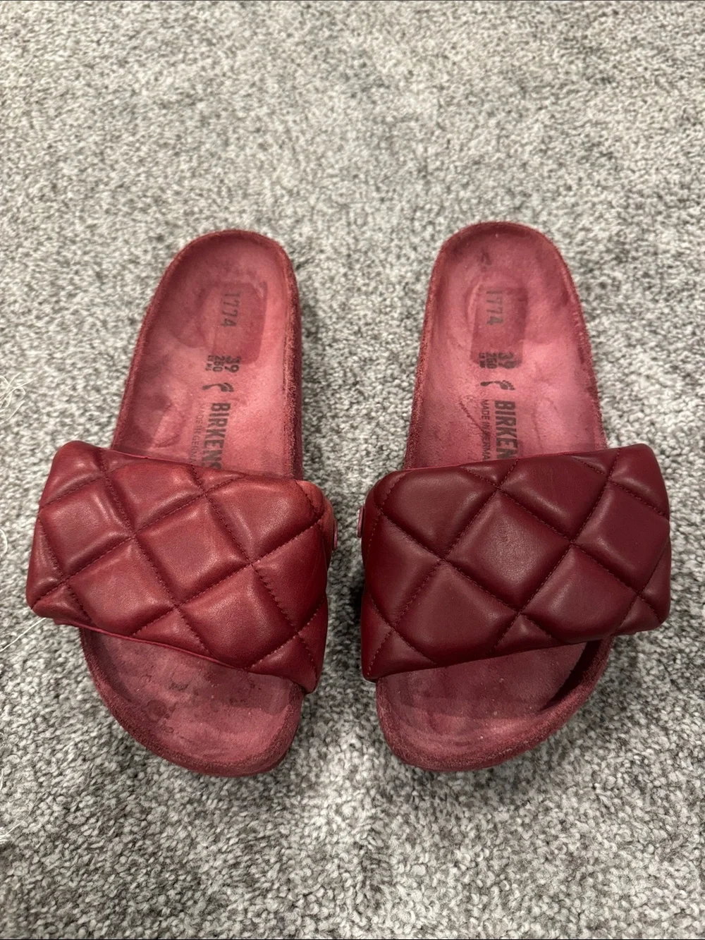Birkenstock 1774 Women’s Quilted Slide Sandals in Wine